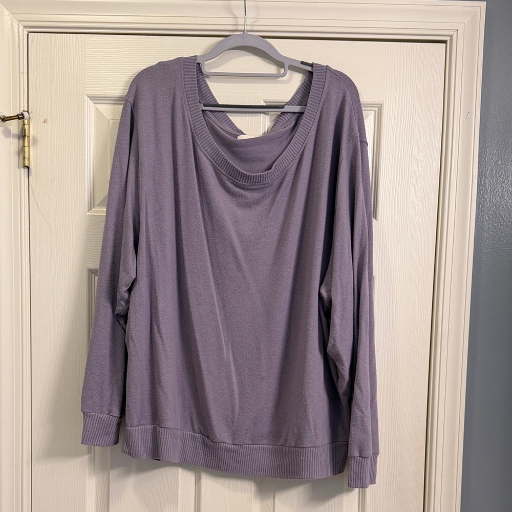 Elegant Off-the-Shoulder Lavender Sweater